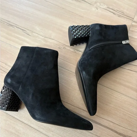 Antonio Melani Black Suede boots with cool heel 8m - Picture 3 of 10